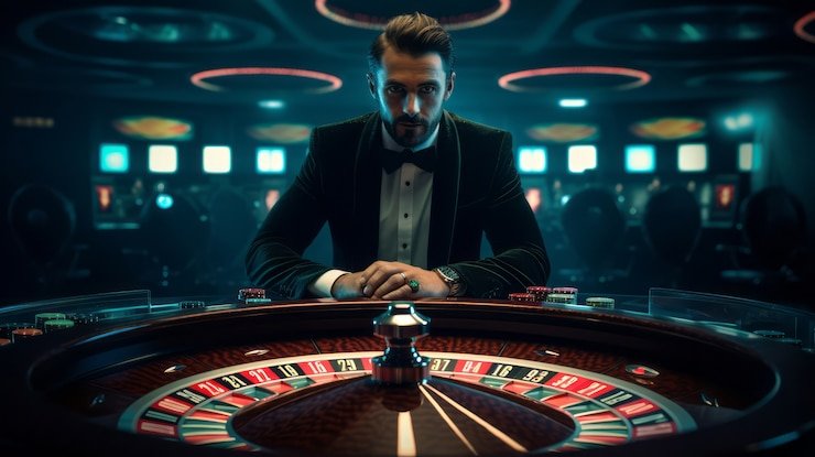 Antarmuka aplikasi ricis77 di layar ponsel Android menampilkan menu utama, live-dealer casino, dan opsi pembayaran DANA OVO GoPay